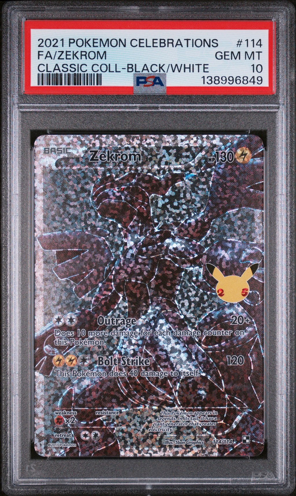 PSA 10 - Celebrations Zekrom #114