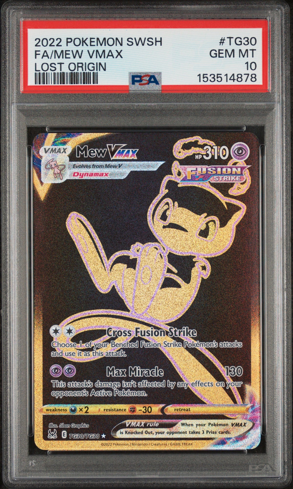 PSA 10 - 2022 Lost Origin Mew VMAX #TG30